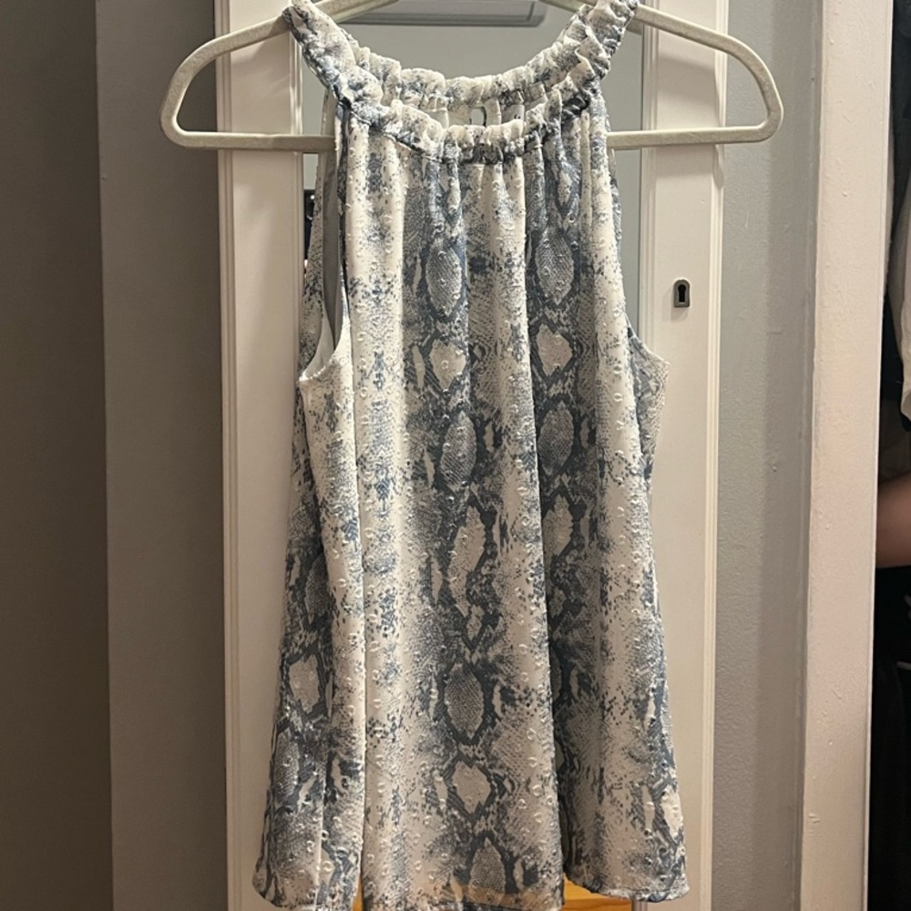 Stylish Blue and White Top NWT